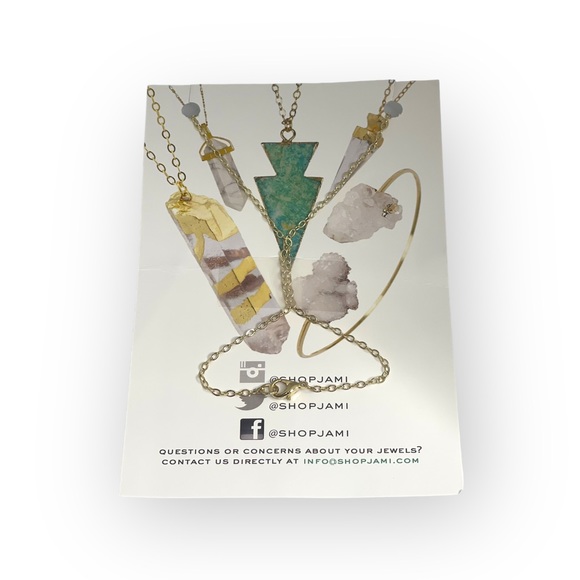 new Jami 𖣔 Raw Amazonite Shard Necklace 𖣔 24K Gold Plated 𖣔 Artisan Handmade - Picture 6 of 16